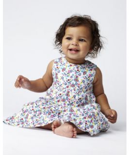 White Cotton Dress with Bird Print   dresses   Mothercare