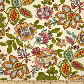 Covington Sadie Floral Aqua/Orange   Discount Designer Fabric 