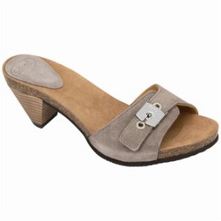 Scholl Taupe Est Band Suede Mules 3.5cm Heel