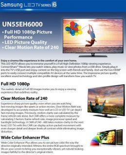 Buy the Samsung UN55EH6000 55 1080p CMR 240 LED HDTV .ca