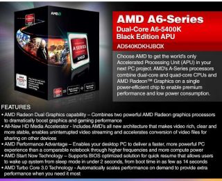AMD Dual Core A6 5400K 3.6GHz Radeon HD 7540D APU Product Details