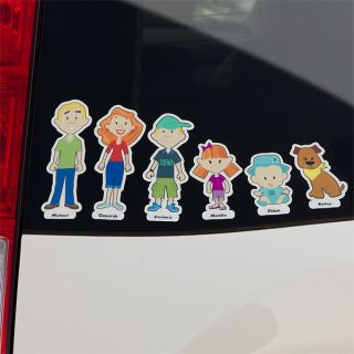 10702   76 Family Characters Personalized Car Clings 