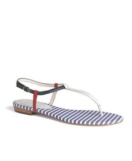 Red/White/Navy Stripe Thong Sandal   Brooks Brothers