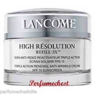 Lancome High Resolution Refill 3x Cream 2.6 oz/75 g, Brand New NO BOX