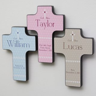 12077   God Bless Baby Personalized Wall Cross 
