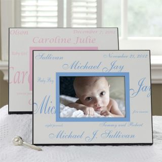 5108   New Arrival Personalized Baby Frame   White On Pink & Blue