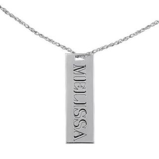 Sterling Silver Vertical Rectangular Name Pendant (8 Letters)   View 