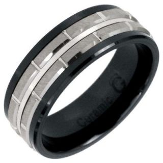 0mm Ceramic and Tungsten Brick Wedding Band   View All Rings   Zales