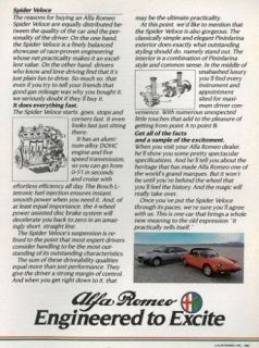 1983 Alfa Romeo GTV6 Spider Vintage Advertisement Ad