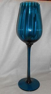 1960s or 70s ART GLASS BLUE WINE GLASS 18 VASE