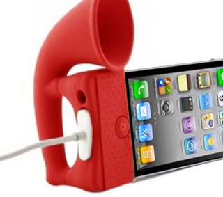 Portable Horn Stand Holder Amplifier Speaker for iPhone 4/4S Purple 