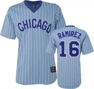 Aramis Ramirez Blue Majestic Light Pinstripe Cooperstown Replica 