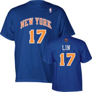 Jeremy Lin adidas Blue Name and Number New York Knicks T Shirt 