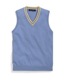 Supima® Tipped V neck Vest   Brooks Brothers