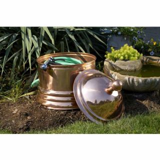 Palm Beach Copper Garden Hose Pot and Lid at Brookstone—Buy Now