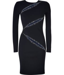 Emilio Pucci Black Crystal Embellished Wool Dress  Damen  Kleider 