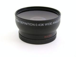 58mm Wide Angle Lens 0.43x fits Canon XSi/450D T3i/600D & cleaning 
