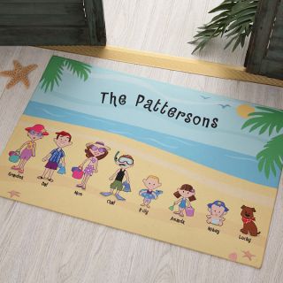 4186   Summer Family Characters Personalized Doormat 