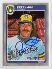 1985 FLEER BASEBALL #585 PETE LADD BREWERS AUTO SIGNED CARD