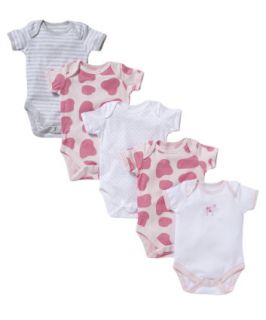 Mothercare Short Sleeve Cow Bodysuits – 5 Pack   bodysuits 