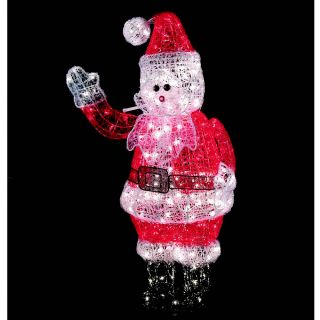 The 4 Foot Illuminated Waving Crystalline Santa   Hammacher Schlemmer 