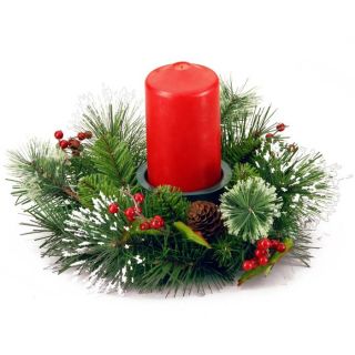 12 Christmas Pillar Candle Holder & Holly Leaves—Buy Now