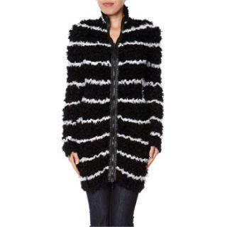 Sagaie Black/White Long Lambswool Jacket