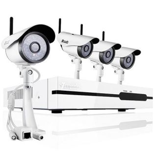 Zmodo 4CH Network NVR System with 4 Wireless Day Night IP Cameras and 