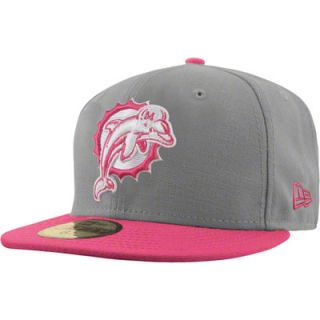 Miami Dolphins Pink New Era 59FIFTY Breast Cancer Awareness Hat 