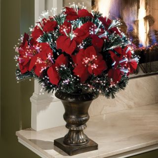 The 2 Fiber Optic Tabletop Poinsettia Bush   Hammacher Schlemmer 