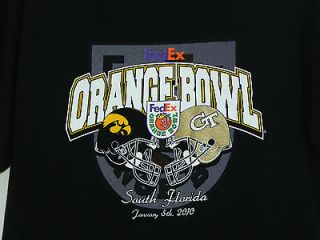   Fed Ex Orange Bowl T Shirt January 5th 2010 Iowa vs Georgie Tech