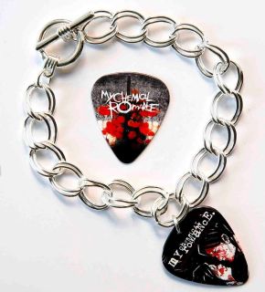My Chemical Romance Two Sided Guitar Pick Bracelet Plus Plectrum