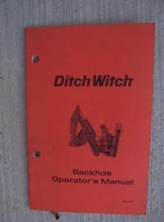 1992 Ditch Witch Backhoe Operator Manual Machine Heavy Equipment 