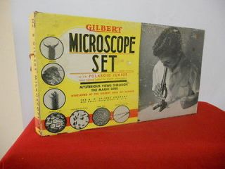 VINTAGE 1930s GILBERT MICROSCOPE NO. 9 SET