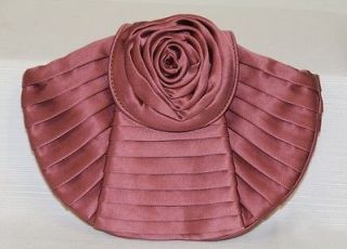 GIORGIO ARMANI Womens Dark Pink Silk Rose Designer Clutch Handbag 