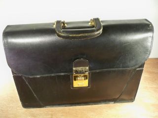   Leather Lawyers Briefcase Satchel Gladstone Professional Bag Case