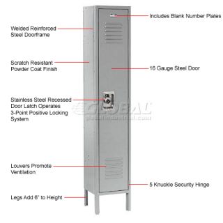 Lockers  Global  Infinity Locker Single Tier 12x15x60 1 Door Ready 