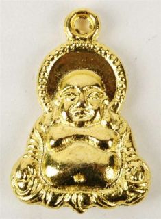 GOLD TONED FAT HAPPY BUDDHA MINI PENDANT Charm Gift New