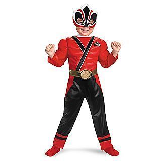   Saban Power Rangers Samurai Deluxe Muscle Chest Red Ranger Costume