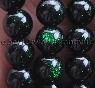 8mm Galaxy Staras Green Sand Sun Sitara Loose Beads Gemstones 15