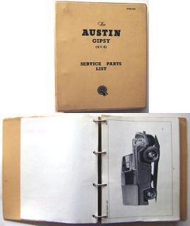 Austin Gipsy 4x4 Original Service Parts List 1960