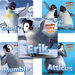   FEET 2 Penguin Movie Stickers Kids Party Goody Loot Bag Favors Supply