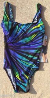 Great Lengths Tummy Control Striped Swimsuit One Piece Size 8 NEW 