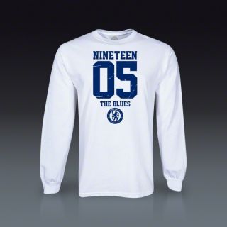Chelsea 1905 Collection Long Sleeve Distressed T Shirt   White 
