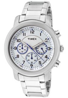 Timex 2N167 Watches,Mens Chronograph White Dial Stainless Steel, Men 