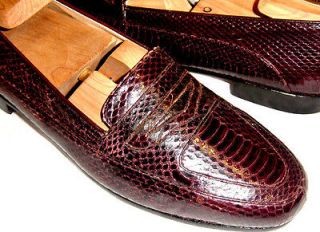 495 New Ennesi Reptile alligator crocodile snake skin loafers US 8M 