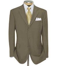 Business Express 3 Button Jacket  British Tan