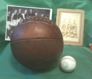 1905 Antique Style Laced Leather Basketball Naismith Style