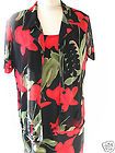 Hawaiian Print Summer Dress w/ Jacket Sheri Martin Black and Red 