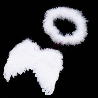 Feather Angel Fairy Wings+Halo For Babies Toddlers Dress Up Photo 